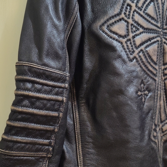 Affliction Means Leather Jacket Size XLARGE - Picture 10 of 15